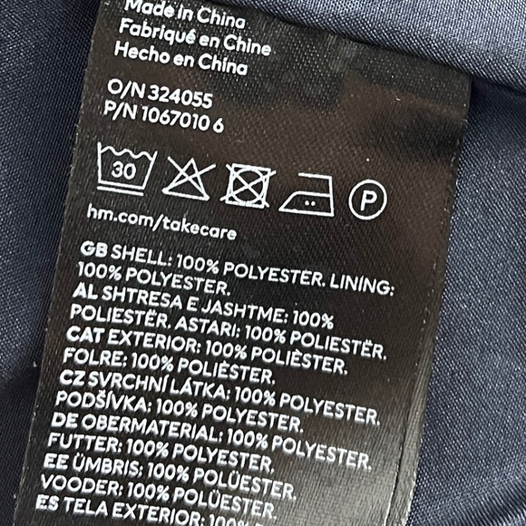 H&M Houndstooth Shacket Deep Navy/Cream/Tan Size L - Picture 13 of 13